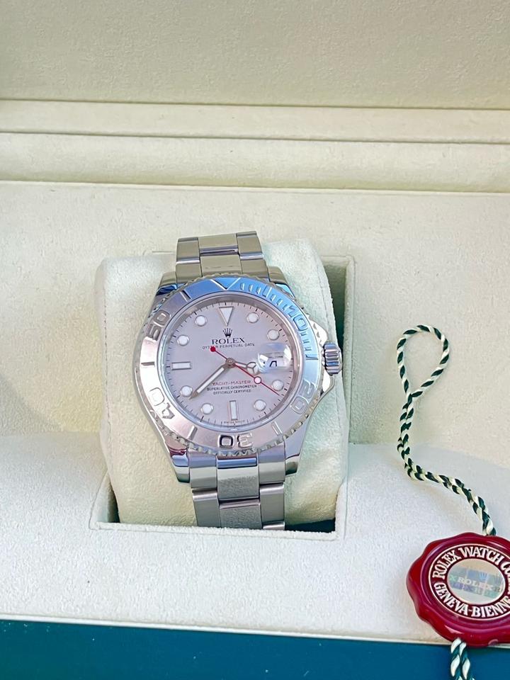 Rolex Yacht-Master 40 Platinum Dial Bi-Directional Bezel Steel Men's Watch 16622