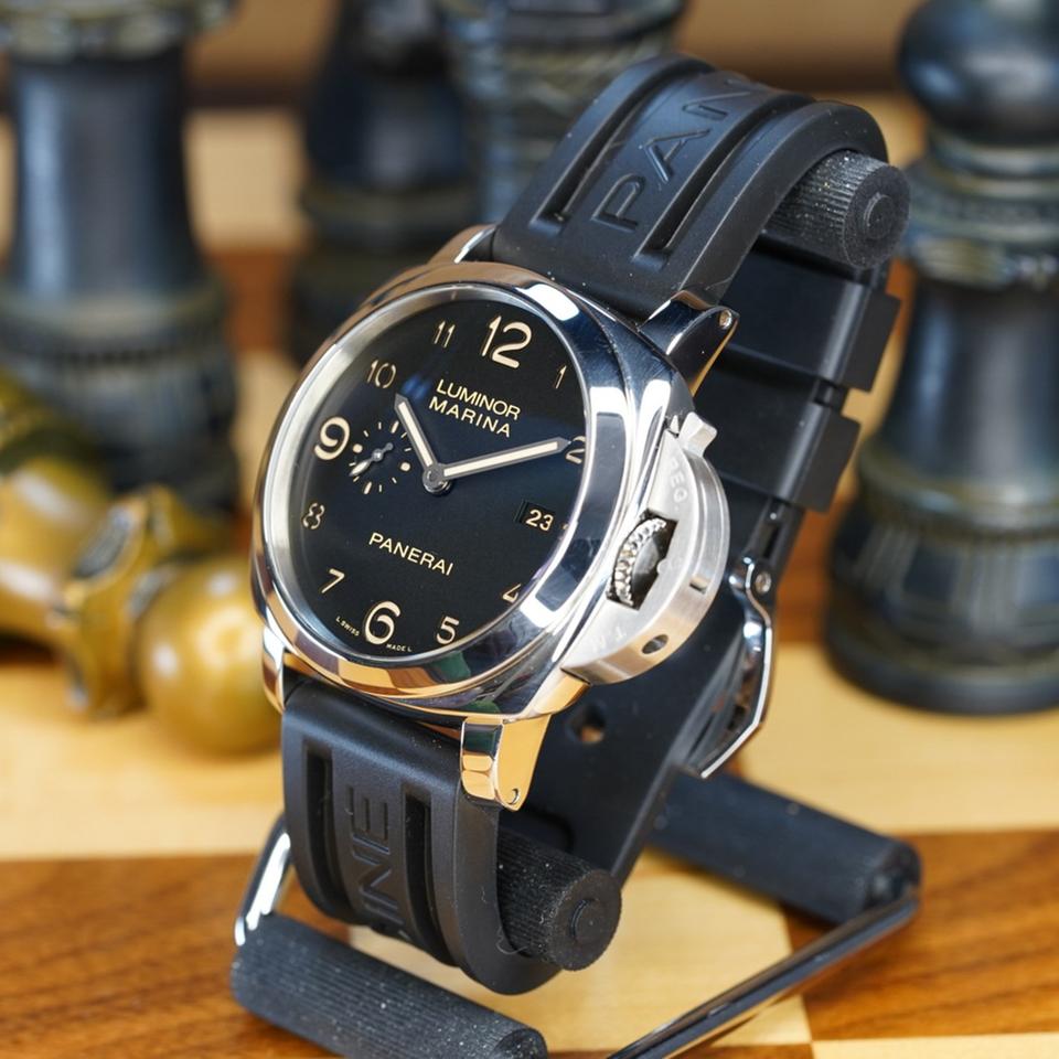 Panerai Luminor Marina 1950 3 Days Automatic 2016 PAM00359 44mm Steel Black Dial Full set Rubber Strap — photo 5