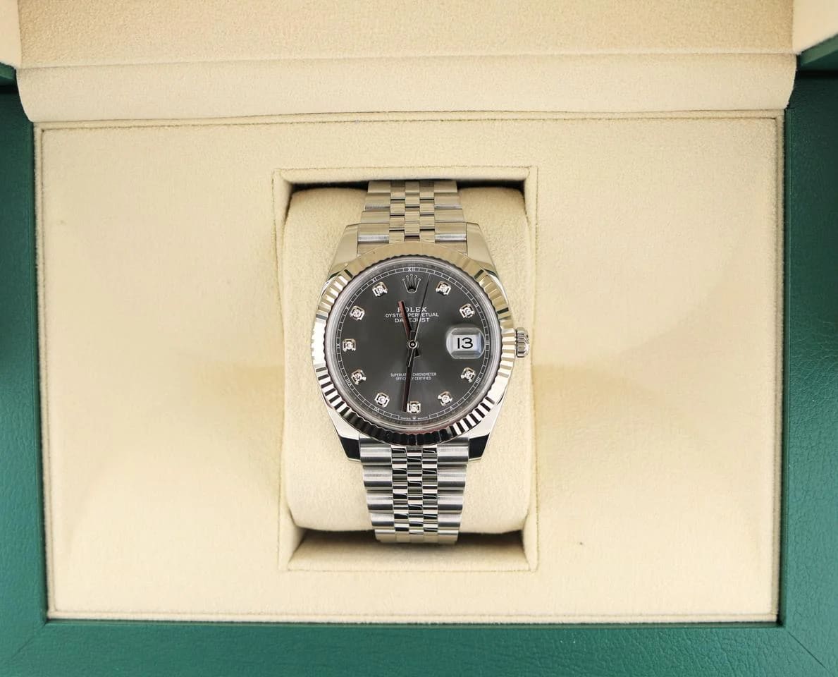 Rolex Datejust 41 2023 Datejust 126334 Rhodium Diamond Dial SS Fluted Jubilee No Papers 41mm