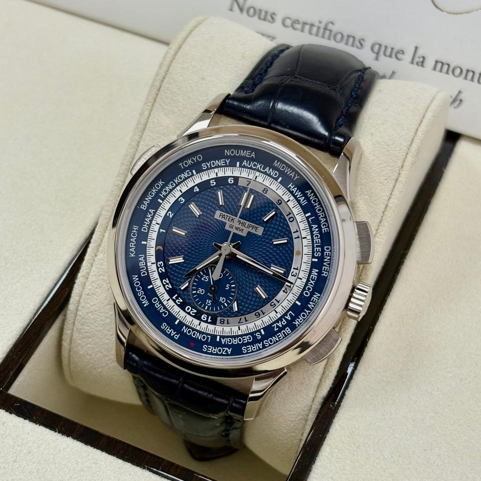 Patek Philippe World Time Chronograph 5930G-001 Blue Dial World Time Chronograph Box + Papers