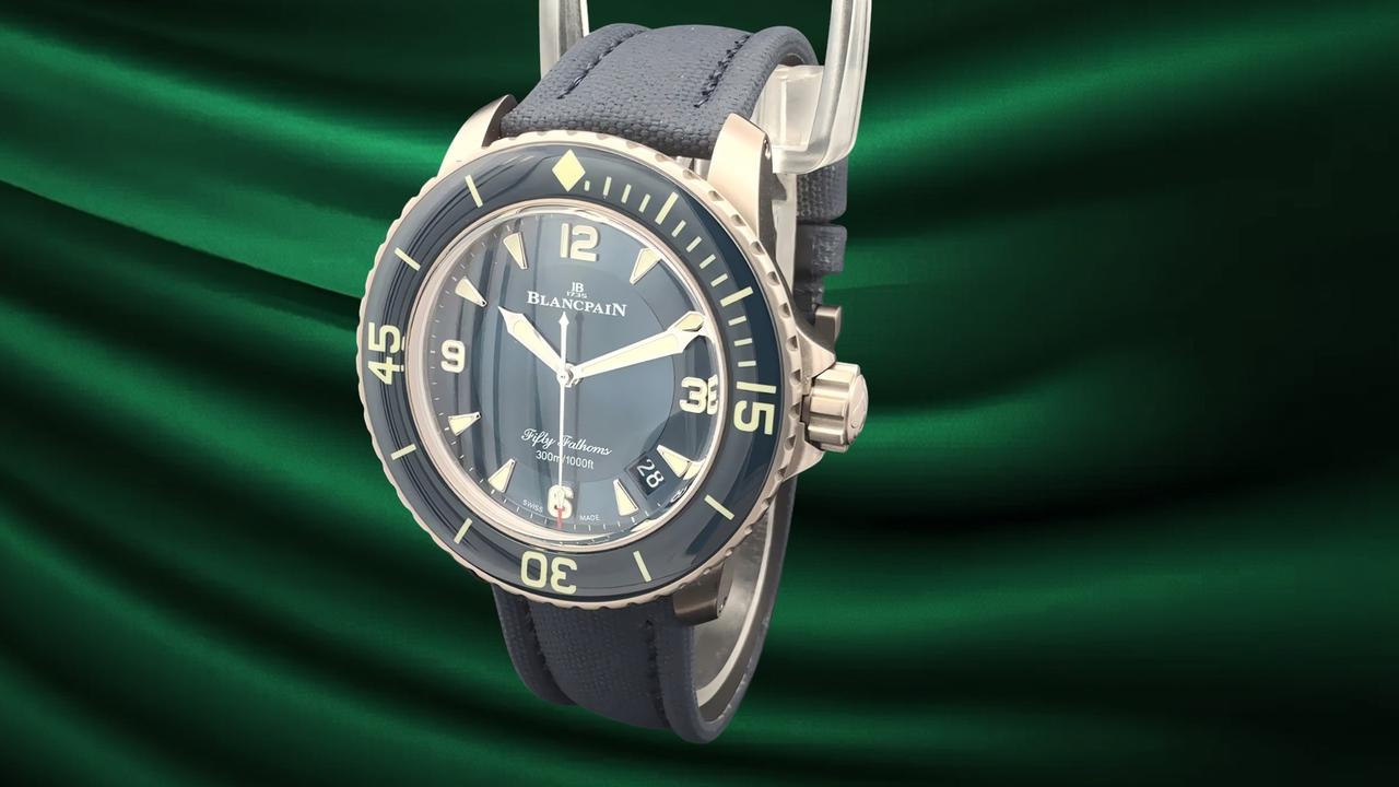 Blancpain Fifty Fathoms Titanium Blue dial Sailcloth 5015-12B40-O52A Full Set — photo 2