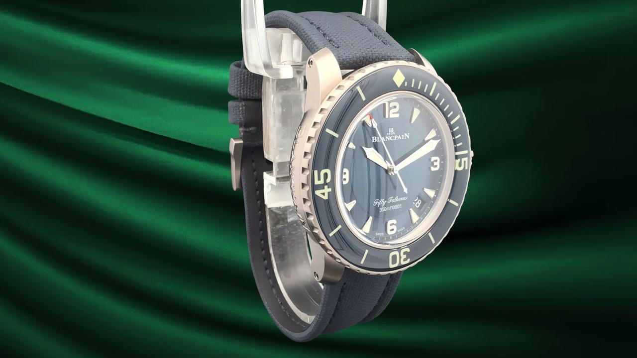 Blancpain Fifty Fathoms Titanium Blue dial Sailcloth 5015-12B40-O52A Full Set — photo 15
