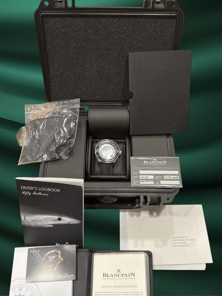 Blancpain Fifty Fathoms Titanium Blue dial Sailcloth 5015-12B40-O52A Full Set — photo 16