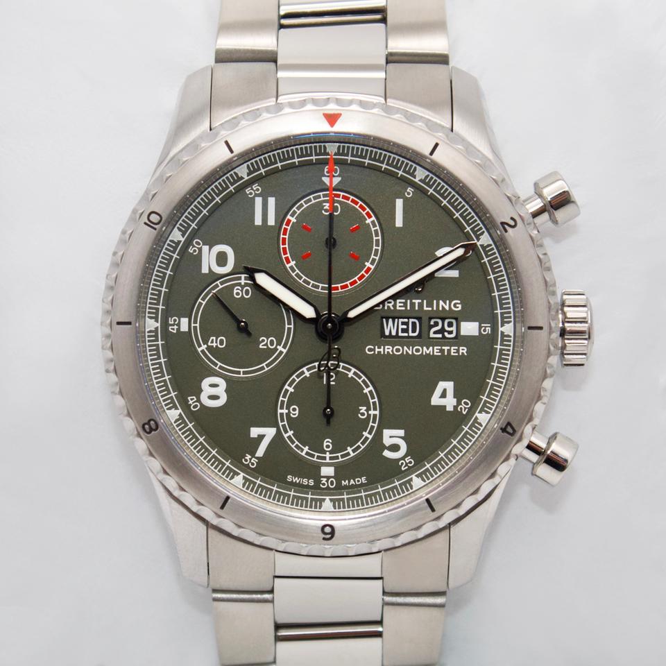 Breitling Aviator 8 A13316 Chronometer 43mm Curtiss Warhawk Auto Steel Day Date B&amp;P