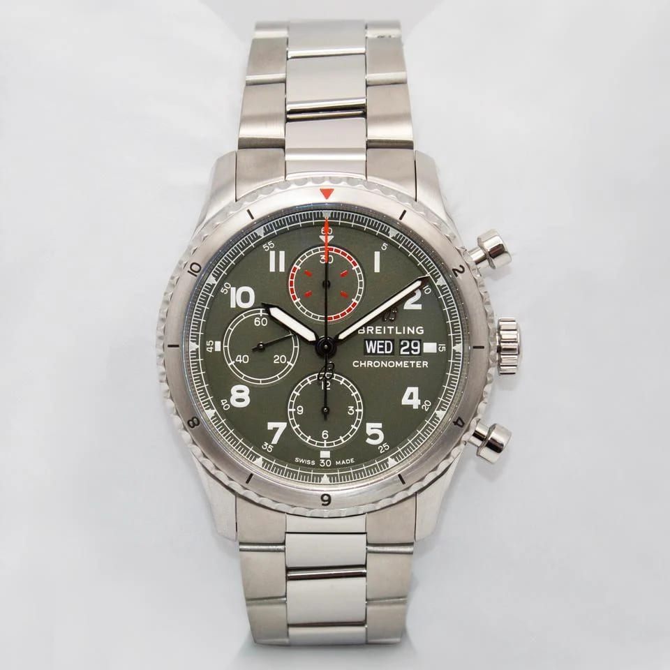 Breitling Aviator 8 A13316 Chronometer 43mm Curtiss Warhawk Auto Steel Day Date B&amp;P — photo 2