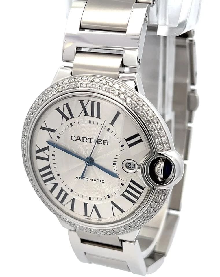 Cartier Ballon Bleu Mens Cartier Ballon Bleu Steel Diamond Watch