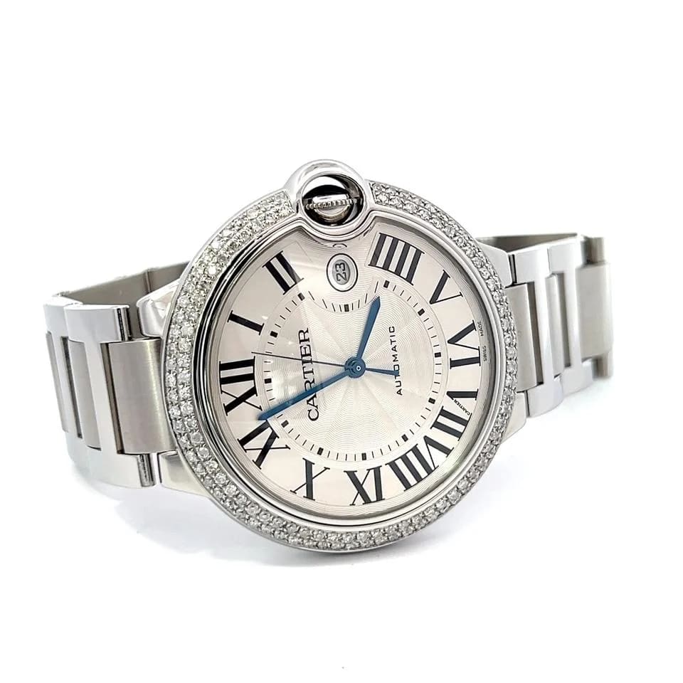 Cartier Ballon Bleu Mens Cartier Ballon Bleu Steel Diamond Watch — photo 3
