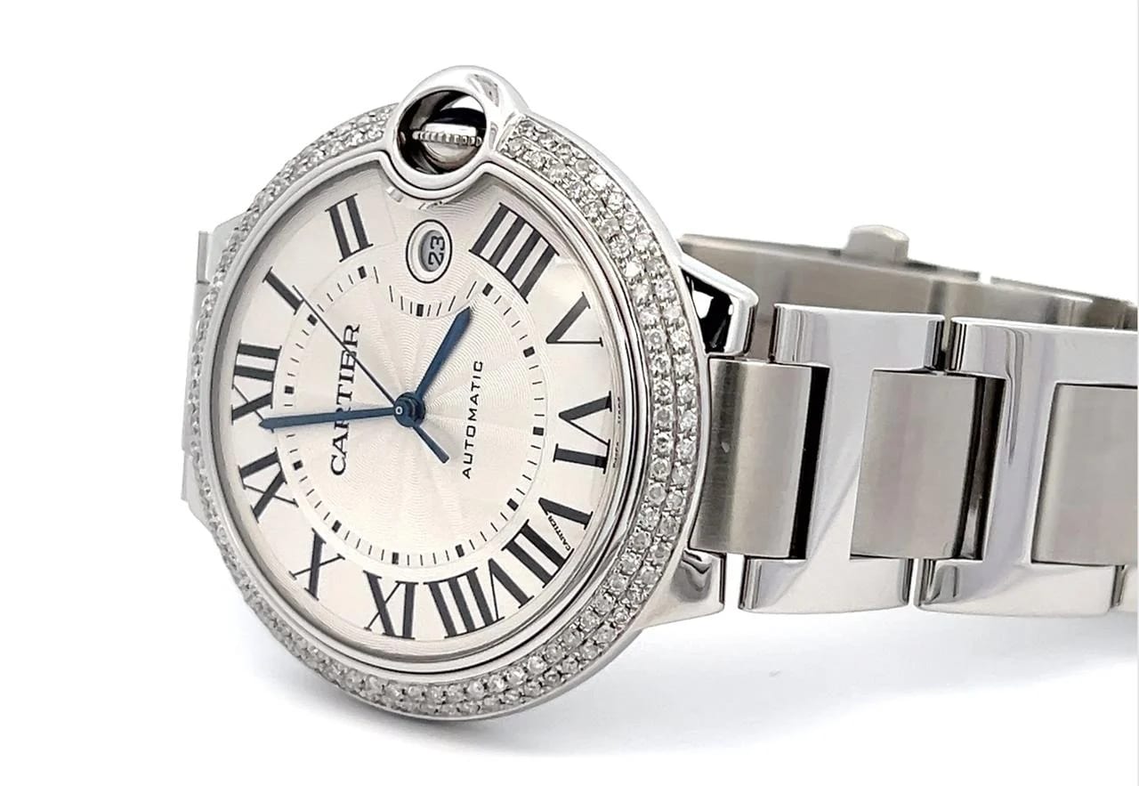 Cartier Ballon Bleu Mens Cartier Ballon Bleu Steel Diamond Watch — photo 4