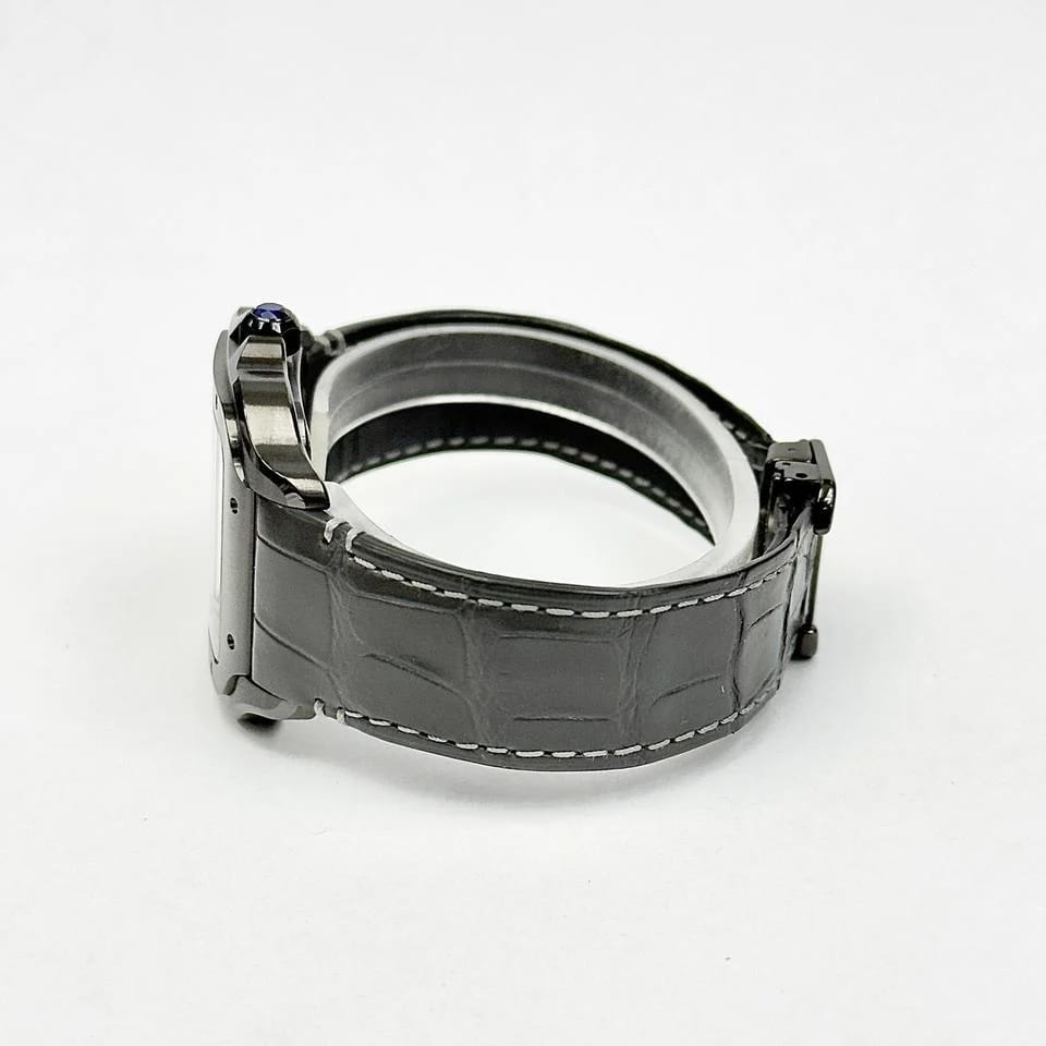 Cartier Santos De Cartier Santos De Cartier Black ADLC Skeleton Black Leather Band — photo 3