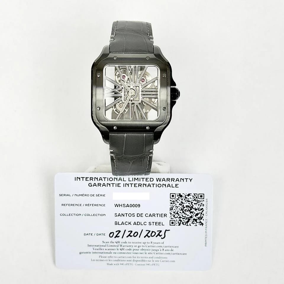 Cartier Santos De Cartier Santos De Cartier Black ADLC Skeleton Black Leather Band — photo 12