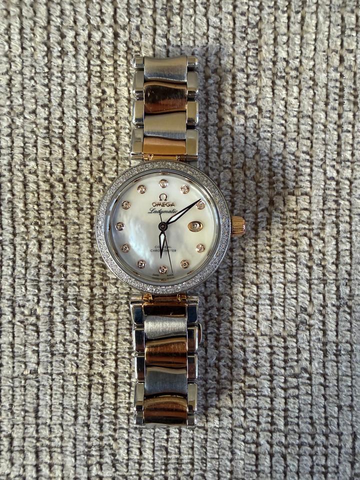 Omega De Ville Ladymatic 34mm SS and 18k Sedna diamond bezel and hour markers — photo 6