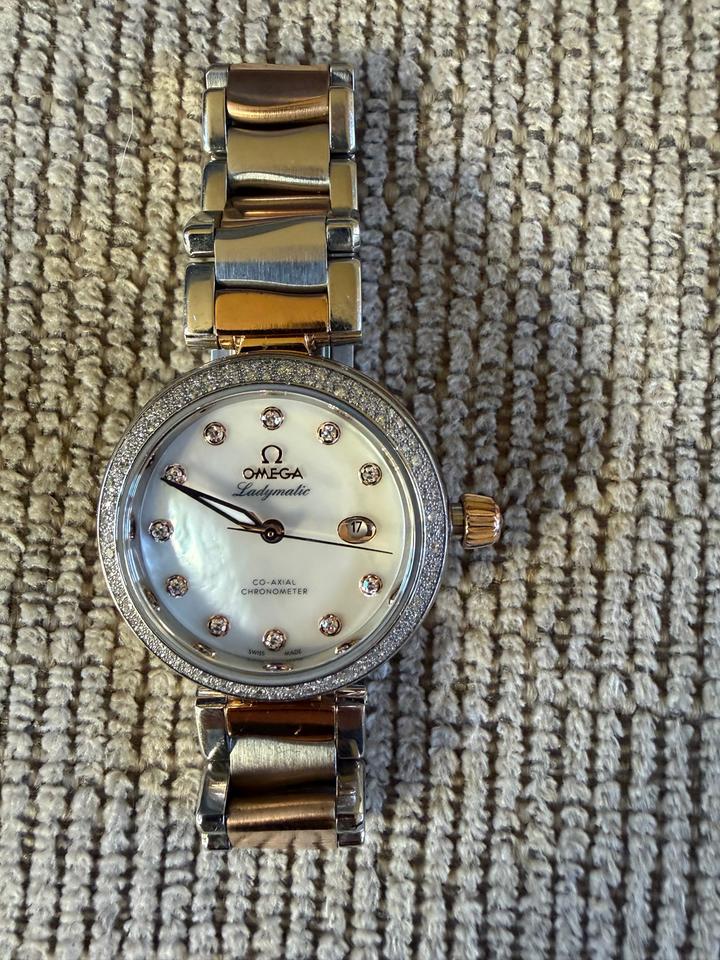 Omega De Ville Ladymatic 34mm SS and 18k Sedna diamond bezel and hour markers — photo 8