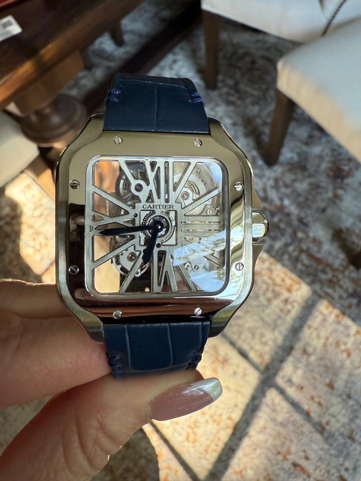 Cartier Santos De Cartier Skeleton BRAND NEW! UNWORN! PERFECT! Original Box Papers two straps — photo 2