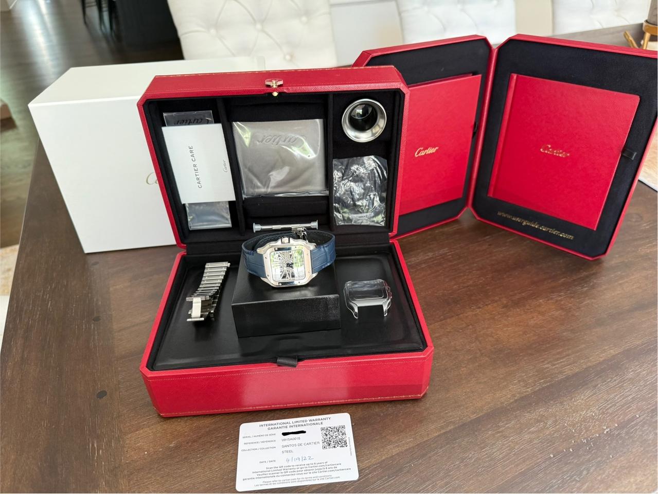Cartier Santos De Cartier Skeleton BRAND NEW! UNWORN! PERFECT! Original Box Papers two straps — photo 7