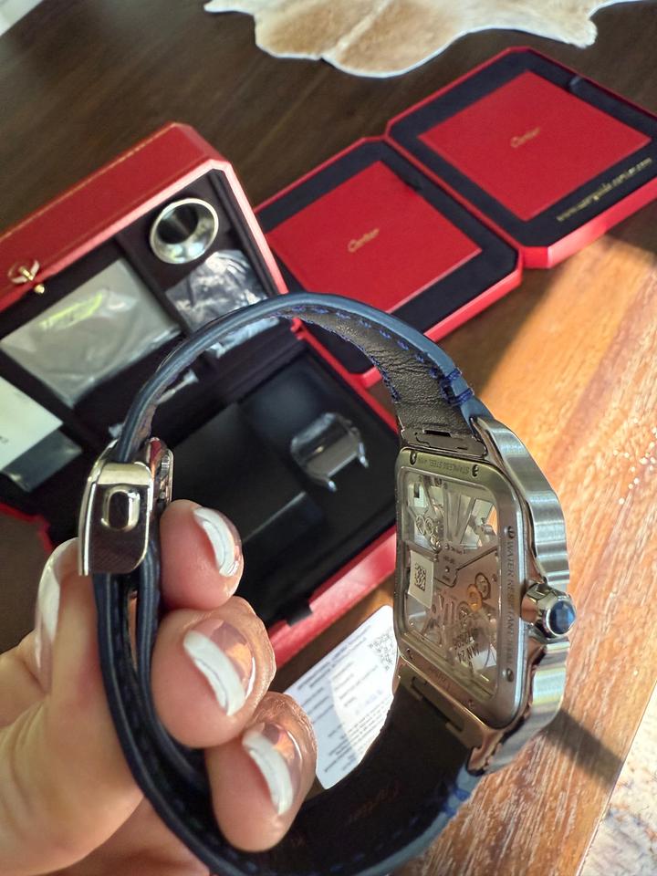 Cartier Santos De Cartier Skeleton BRAND NEW! UNWORN! PERFECT! Original Box Papers two straps — photo 9