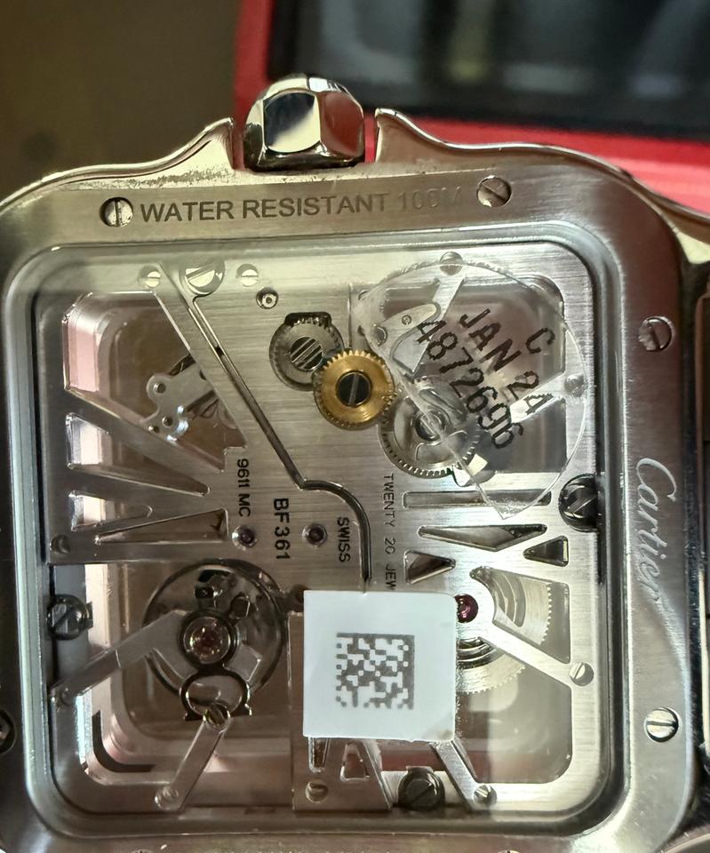 Cartier Santos De Cartier Skeleton BRAND NEW! UNWORN! PERFECT! Original Box Papers two straps — photo 11