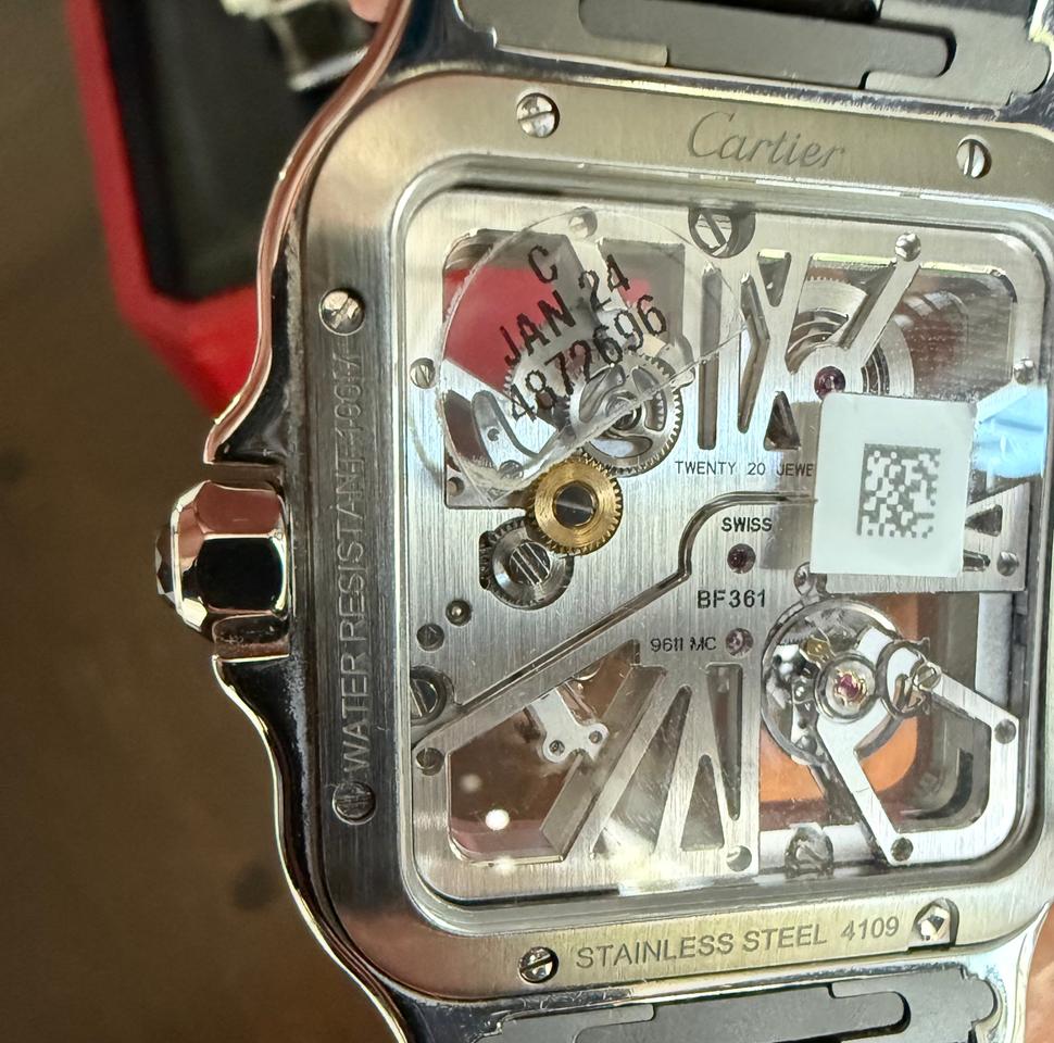 Cartier Santos De Cartier Skeleton BRAND NEW! UNWORN! PERFECT! Original Box Papers two straps — photo 13