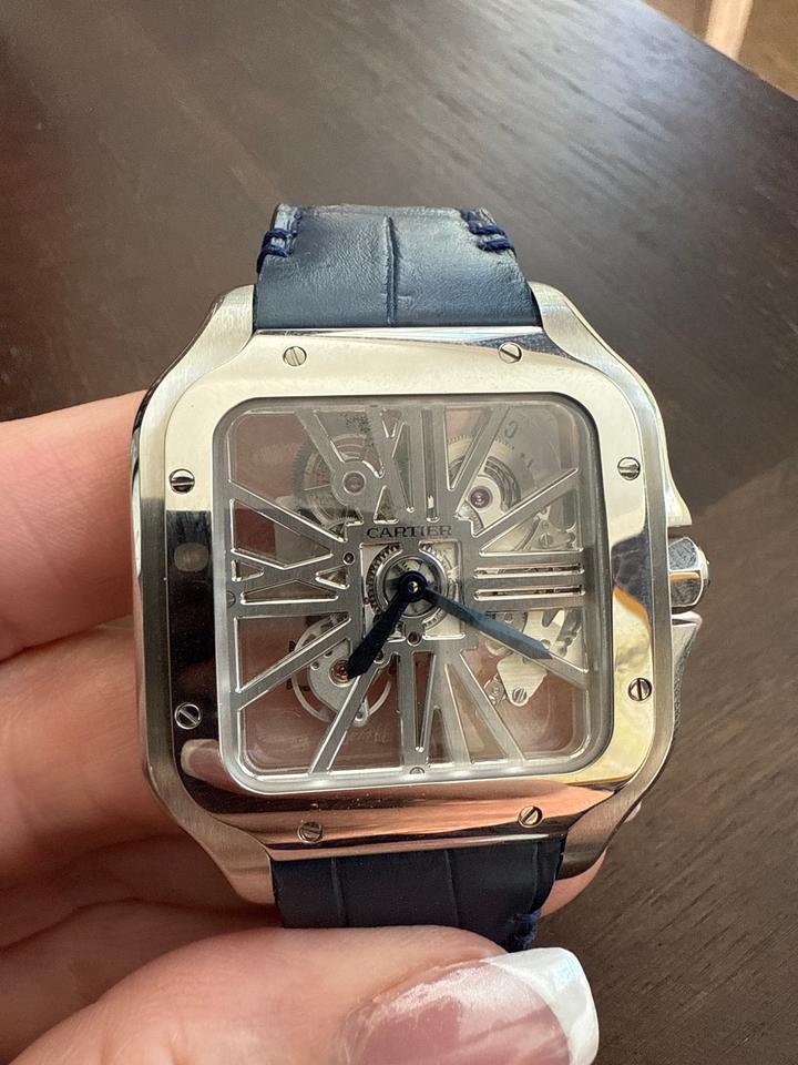 Cartier Santos De Cartier Skeleton BRAND NEW! UNWORN! PERFECT! Original Box Papers two straps — photo 19