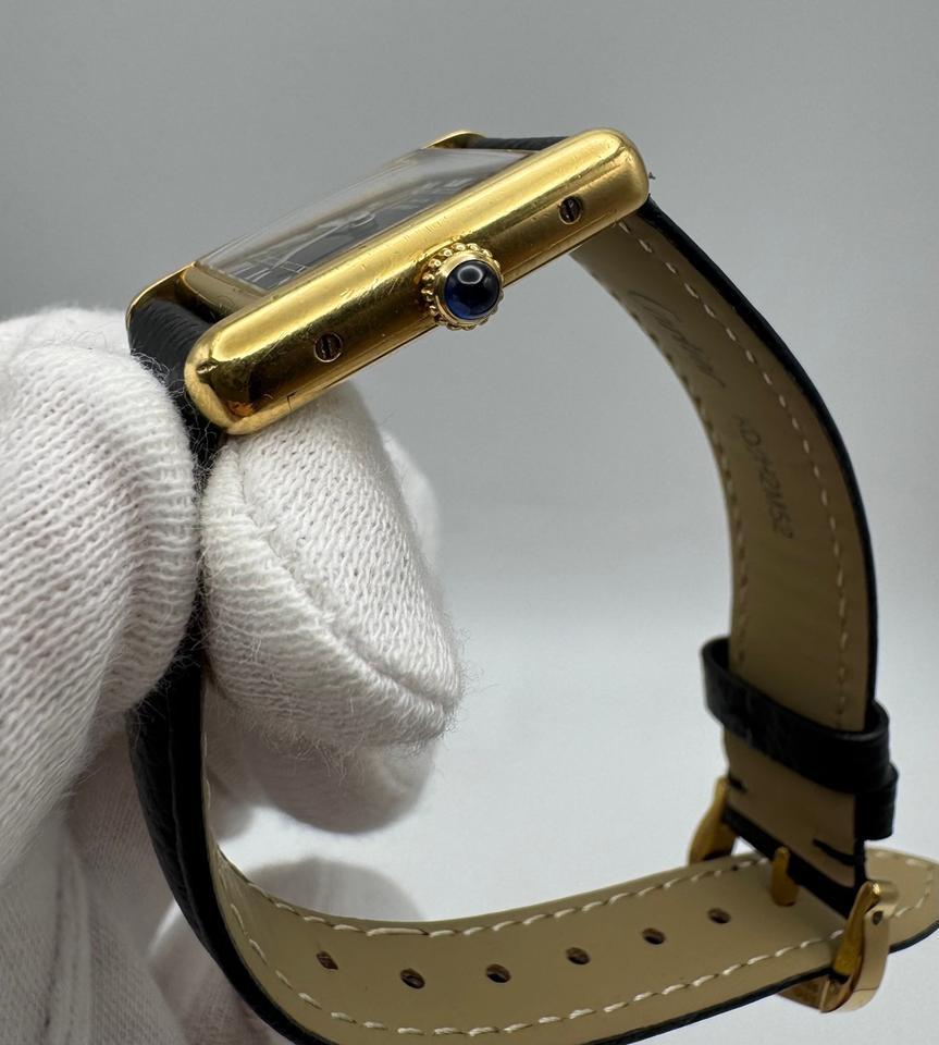 Cartier Tank Vermeil Gold Plated Manual Winding 20x28mm Black Roman Dial (Serviced February 2026) — photo 4