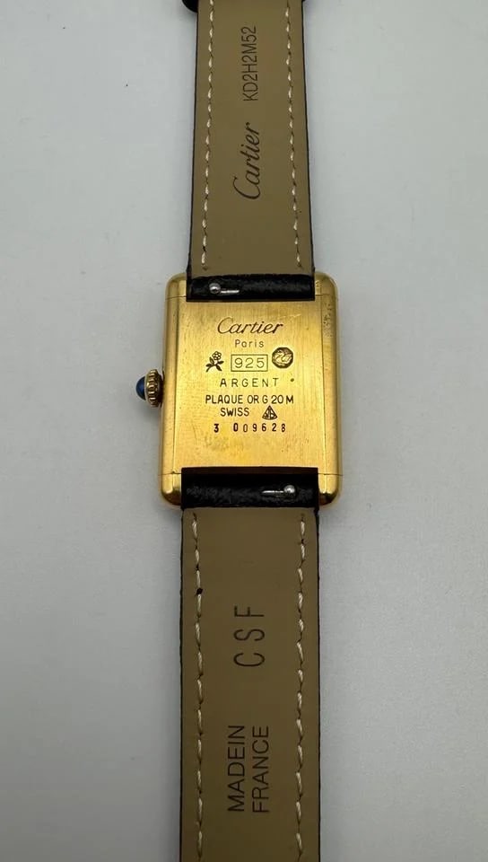 Cartier Tank Vermeil Gold Plated Manual Winding 20x28mm Black Roman Dial (Serviced February 2026) — photo 10