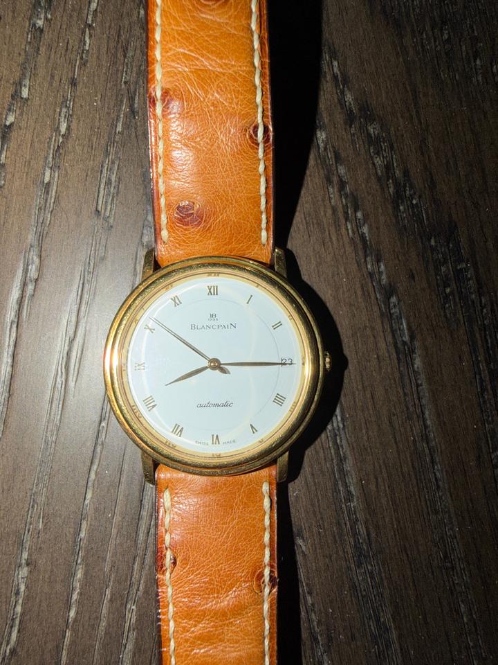 Blancpain Villeret 18K Yellow Gold with new ostrich strap Box and Book — photo 6