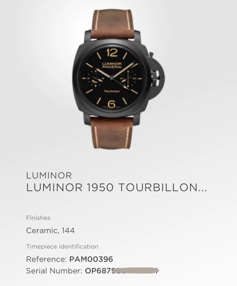 Panerai Luminor 1950 Tourbillon GMT PAM00396 48mm Ceramic Ltd 100 Pcs Extremely rare ceramic tourbillon in mint condition!! — photo 3