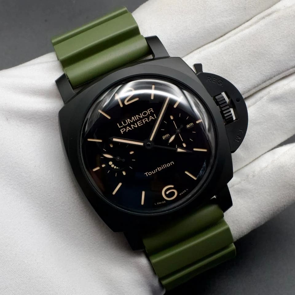 Panerai Luminor 1950 Tourbillon GMT PAM00396 48mm Ceramic Ltd 100 Pcs Extremely rare ceramic tourbillon in mint condition!! — photo 4