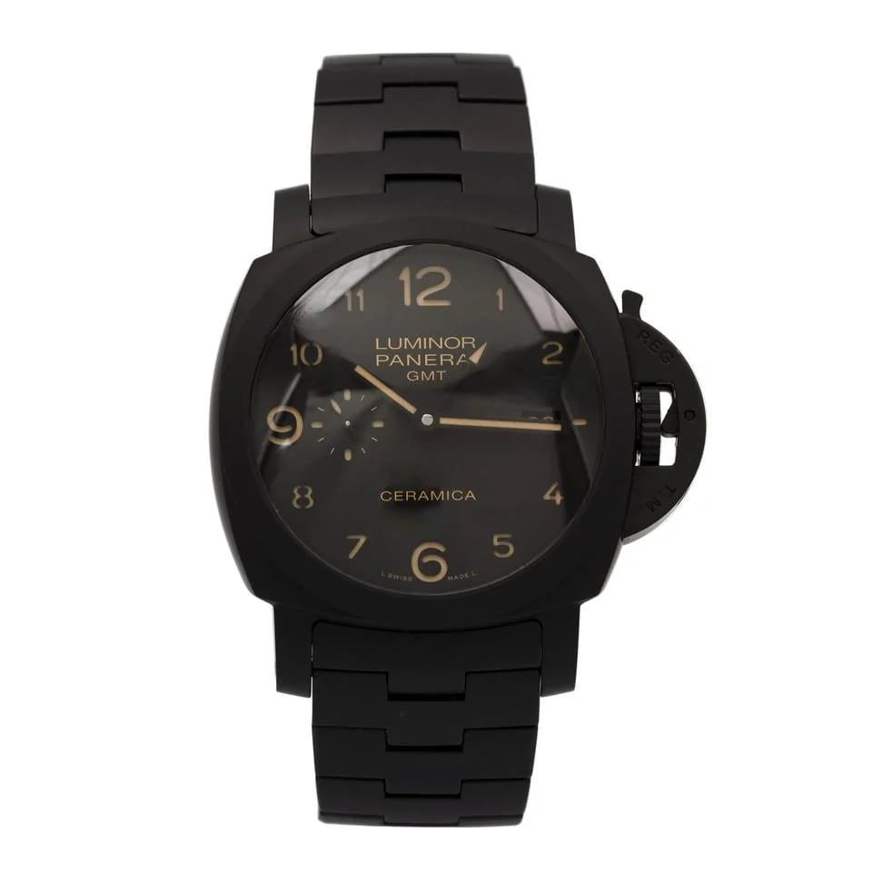 Panerai Luminor 1950 3 Days GMT Automatic Tuttonero Luminor 1950 Gmt Like New Ceramic Black Dial 44mm Pam00438