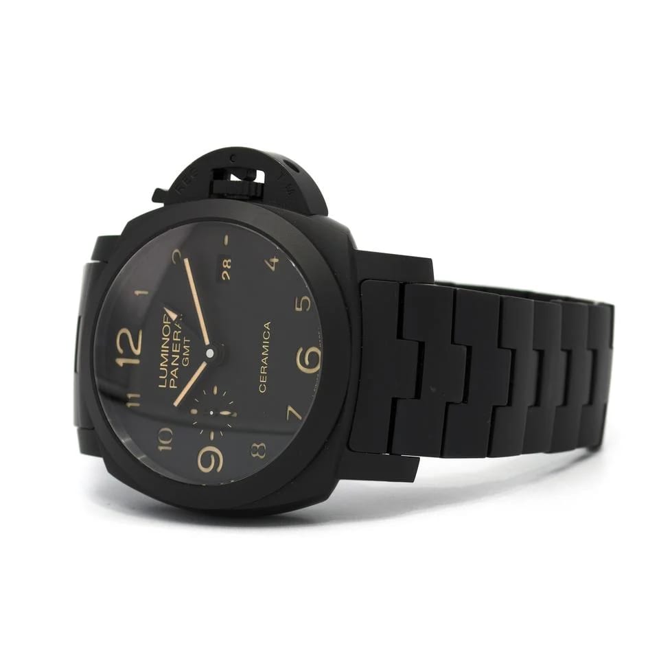 Panerai Luminor 1950 3 Days GMT Automatic Tuttonero Luminor 1950 Gmt Like New Ceramic Black Dial 44mm Pam00438 — photo 4