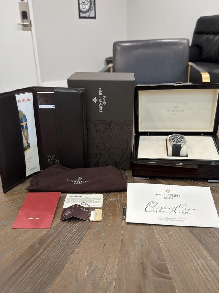 Patek Philippe Aquanaut Travel Time Full Set GMT Black Dial 2021 Service — photo 12