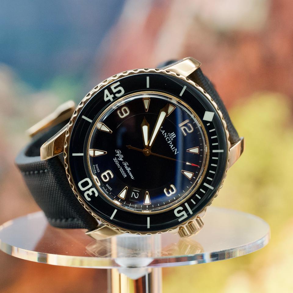 Blancpain Fifty Fathoms 18 k rose-gold dive watch ~45 mm ~130 g solid gold auto — photo 2