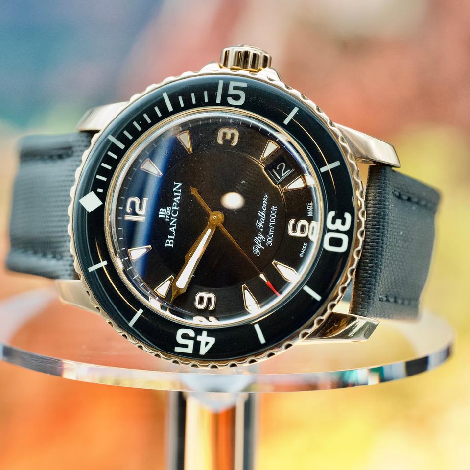Blancpain Fifty Fathoms 18 k rose-gold dive watch ~45 mm ~130 g solid gold auto — photo 3