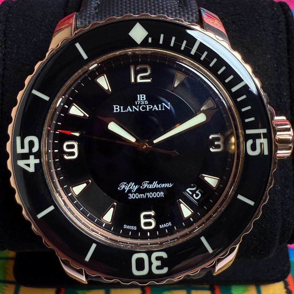 Blancpain Fifty Fathoms 18 k rose-gold dive watch ~45 mm ~130 g solid gold auto — photo 4