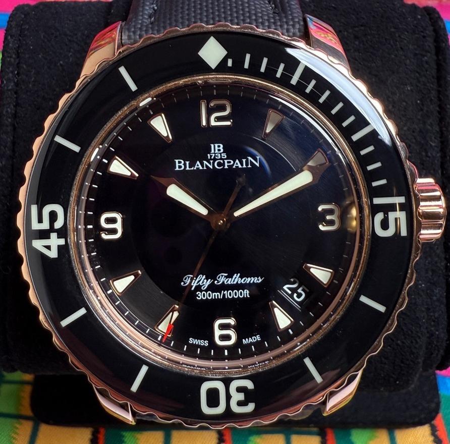 Blancpain Fifty Fathoms 18 k rose-gold dive watch ~45 mm ~130 g solid gold auto — photo 5