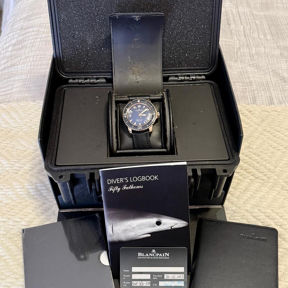 Blancpain Fifty Fathoms 18 k rose-gold dive watch ~45 mm ~130 g solid gold auto — photo 11