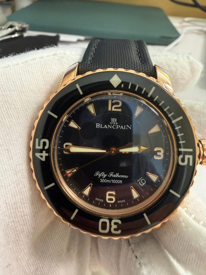 Blancpain Fifty Fathoms 18 k rose-gold dive watch ~45 mm ~130 g solid gold auto — photo 16