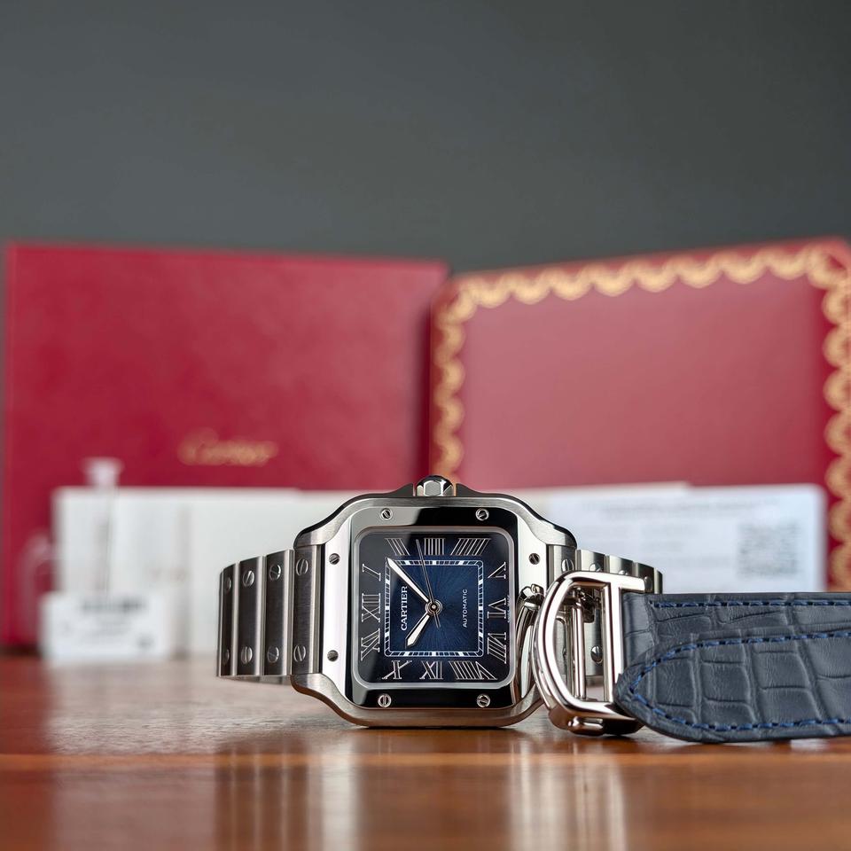 Cartier Santos 2026 Complete Set Medium Blue Dial