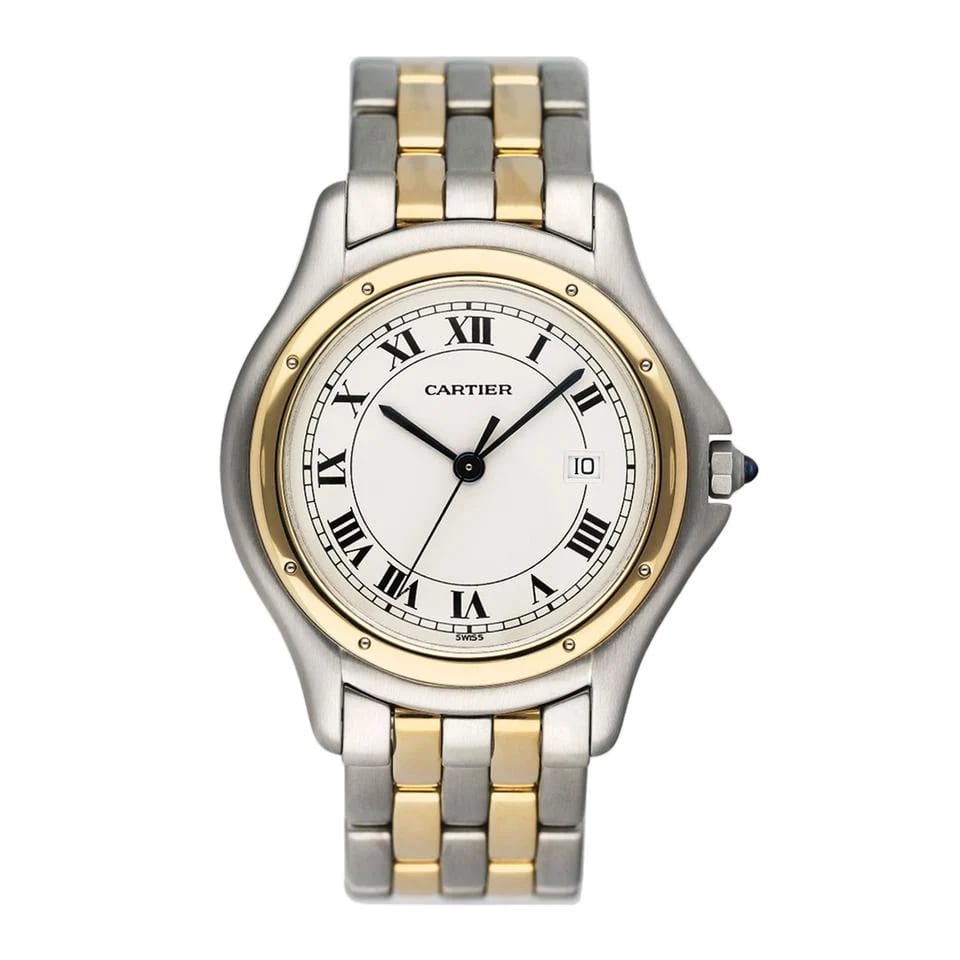 Cartier Cougar Panthere Cougar W35006B6 Two Tone Mens Watch