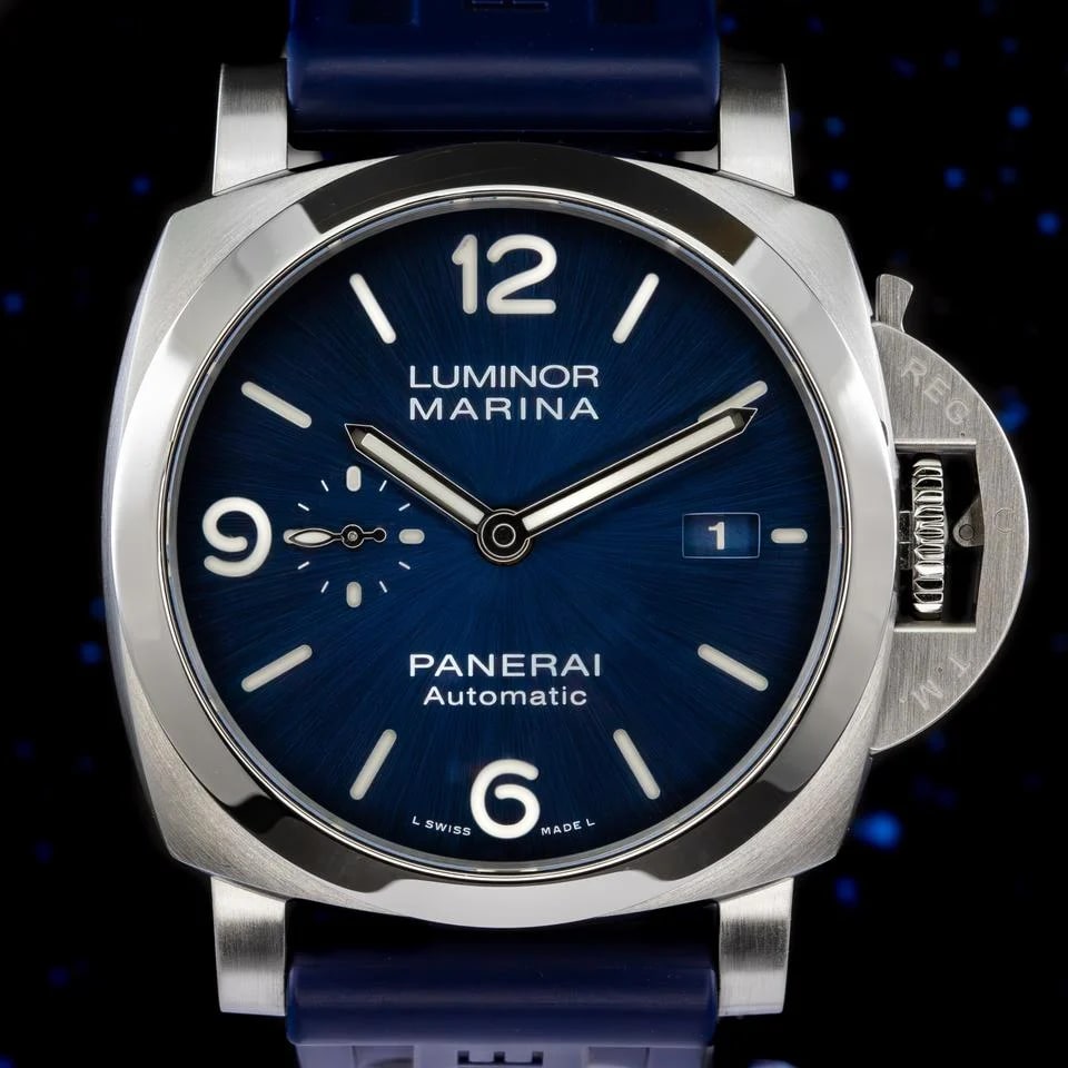 Panerai Luminor Marina 44mm Blue Dial PAM01313 Complete Warranty Coverage until 2028 - Extra OEM strap