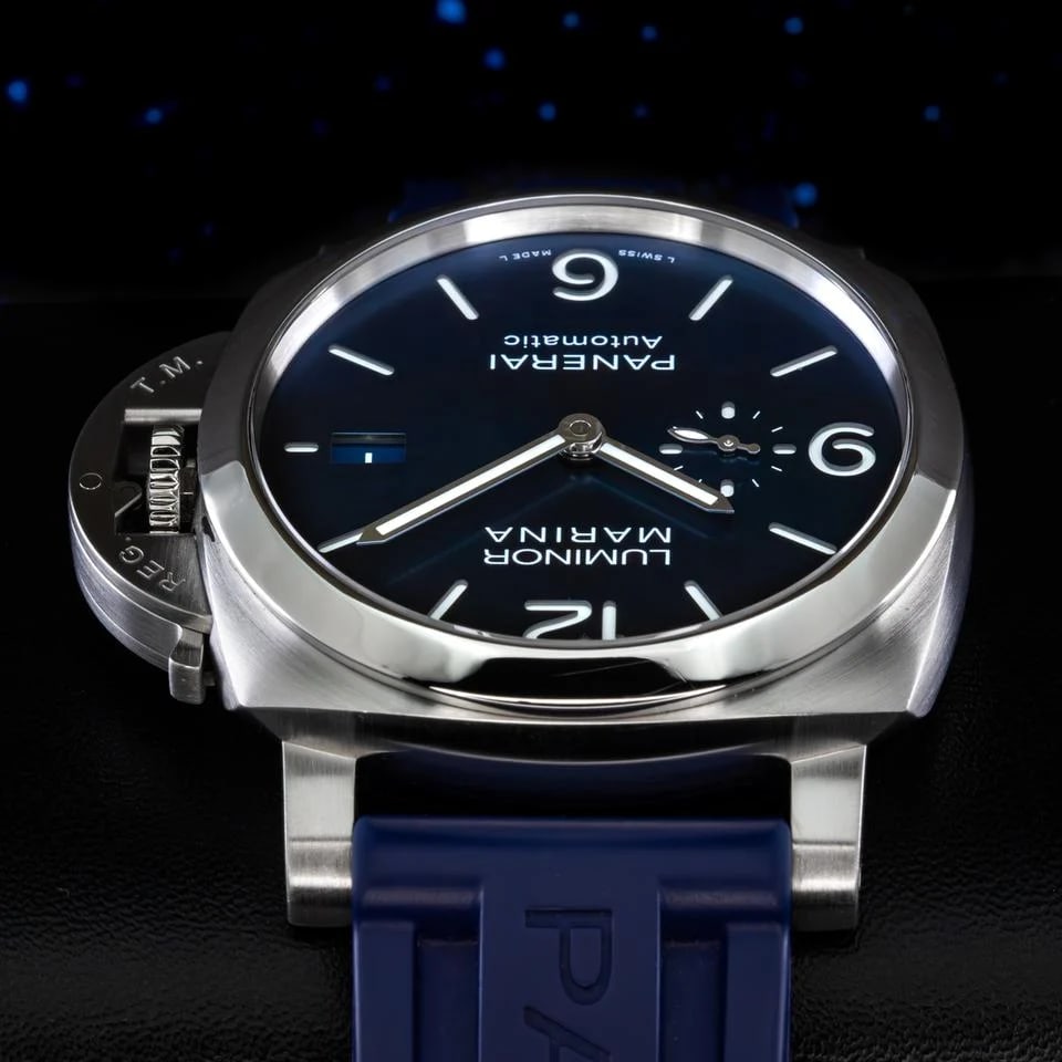 Panerai Luminor Marina 44mm Blue Dial PAM01313 Complete Warranty Coverage until 2028 - Extra OEM strap — photo 12