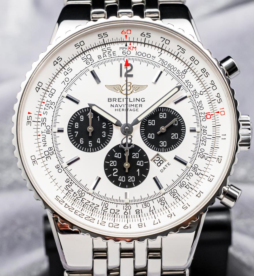 Breitling Navitimer Heritage 43 mm Panda White Black Dial Box Manual Bracelet Pilot Aviation