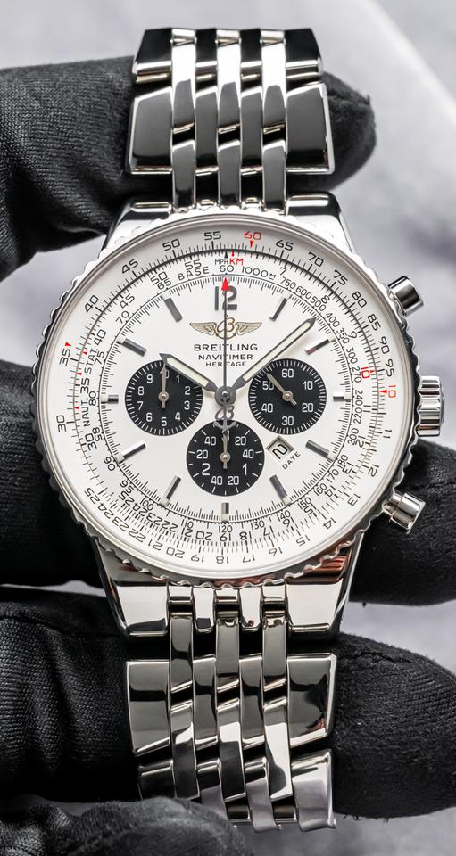 Breitling Navitimer Heritage 43 mm Panda White Black Dial Box Manual Bracelet Pilot Aviation — photo 3