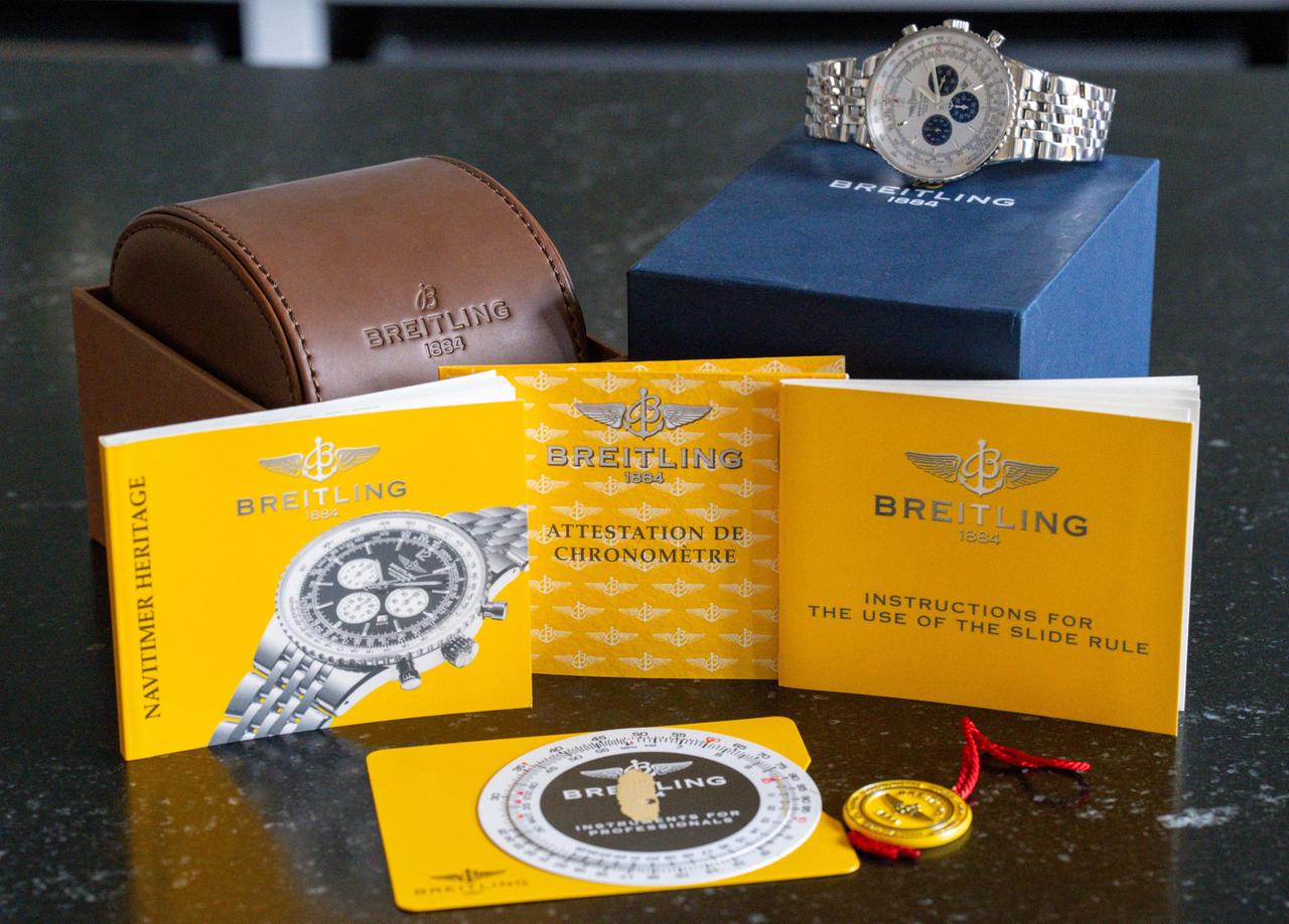 Breitling Navitimer Heritage 43 mm Panda White Black Dial Box Manual Bracelet Pilot Aviation — photo 4