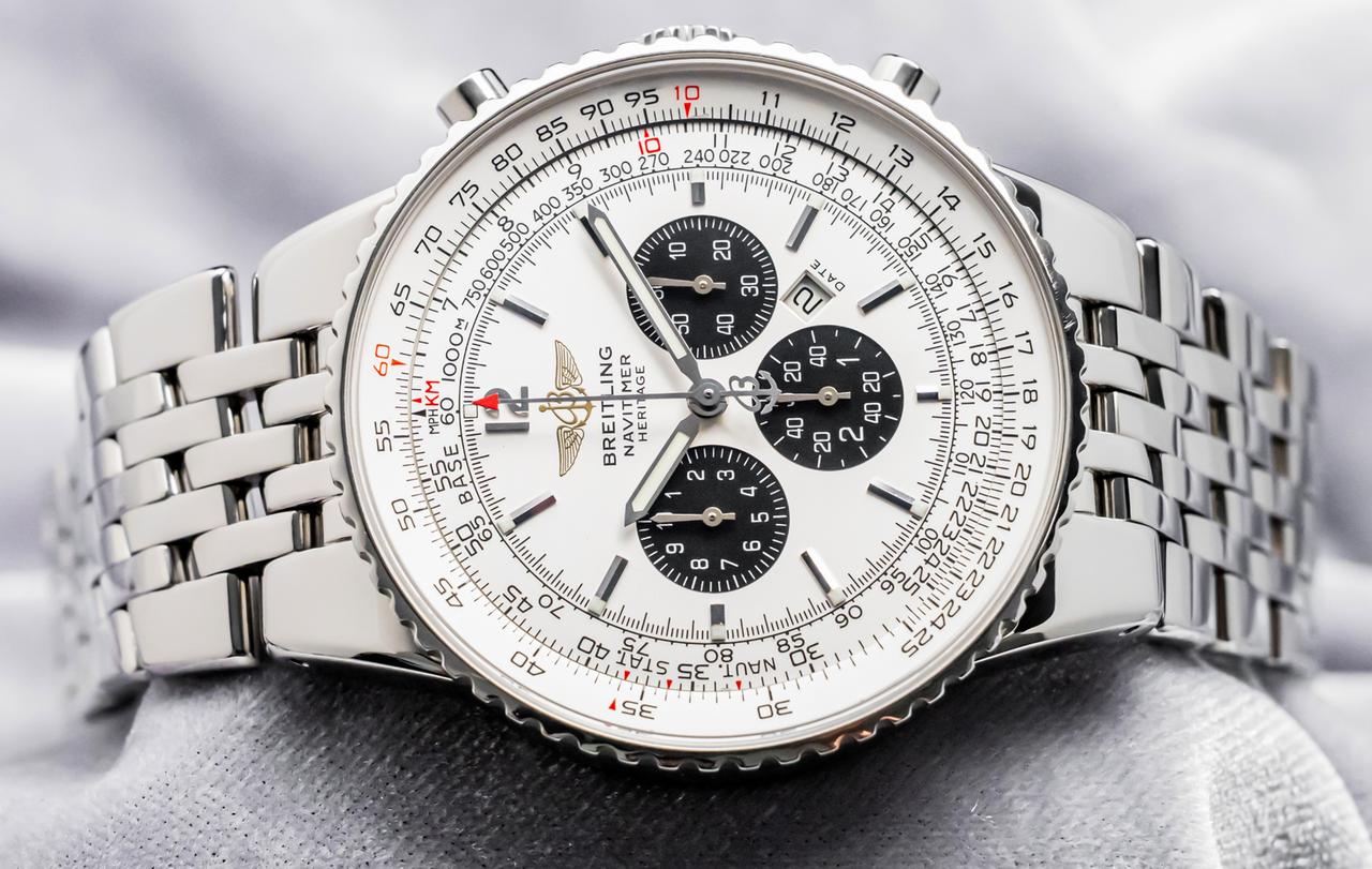 Breitling Navitimer Heritage 43 mm Panda White Black Dial Box Manual Bracelet Pilot Aviation — photo 5