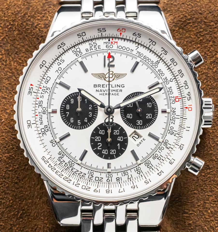 Breitling Navitimer Heritage 43 mm Panda White Black Dial Box Manual Bracelet Pilot Aviation — photo 6