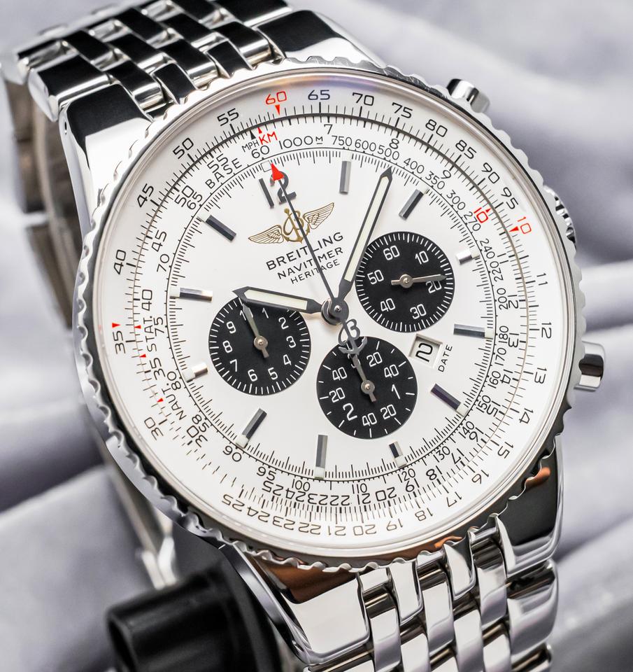 Breitling Navitimer Heritage 43 mm Panda White Black Dial Box Manual Bracelet Pilot Aviation — photo 7