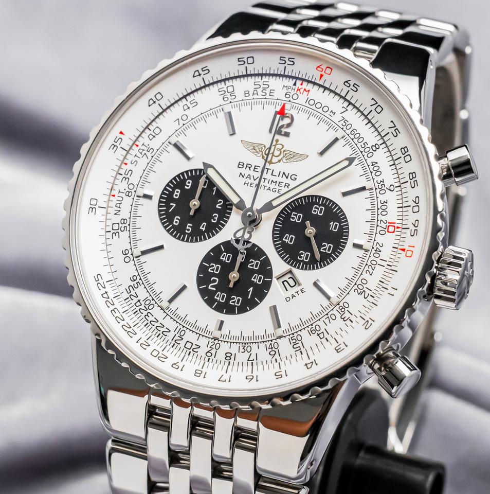 Breitling Navitimer Heritage 43 mm Panda White Black Dial Box Manual Bracelet Pilot Aviation — photo 8