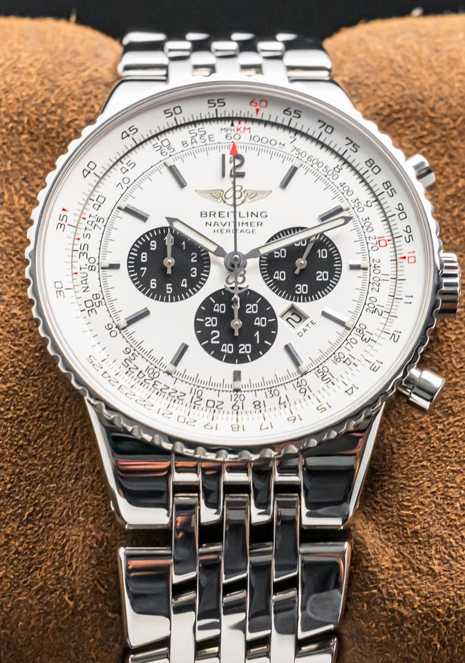 Breitling Navitimer Heritage 43 mm Panda White Black Dial Box Manual Bracelet Pilot Aviation — photo 11