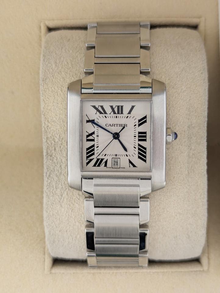 Cartier Tank Française 2302 White Roman Automatic With Service Paperwork 28mm — photo 14