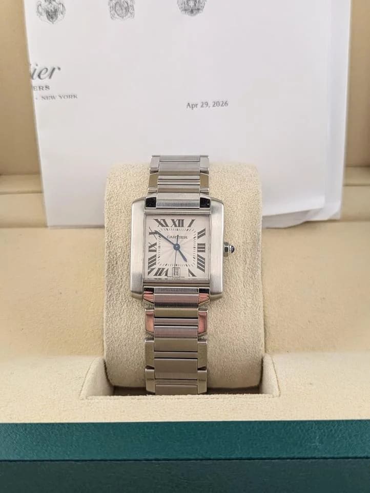 Cartier Tank Française 2302 White Roman Automatic With Service Paperwork 28mm — photo 15